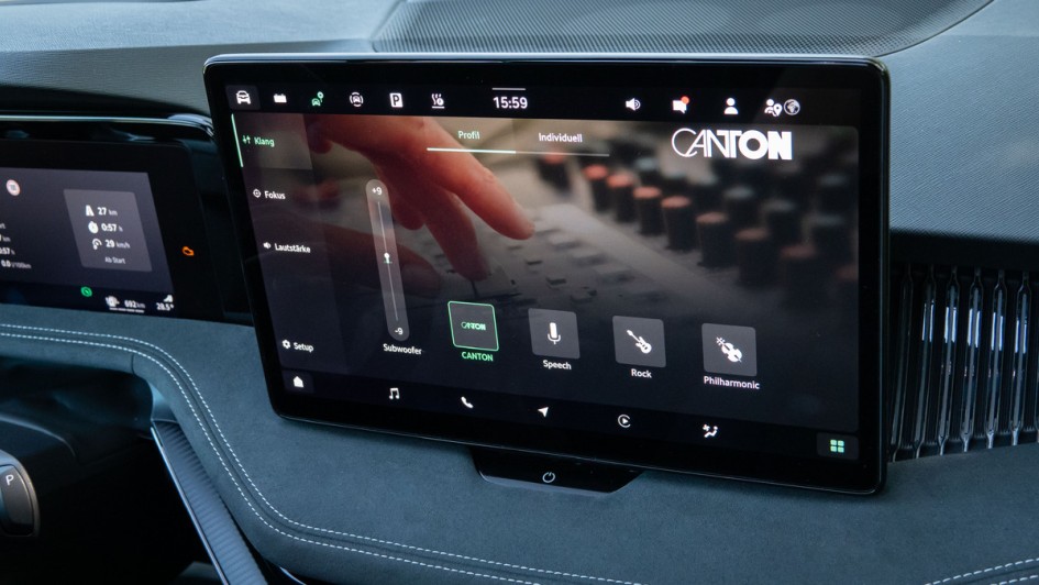 Menü zum Einstellen des Canton Soundsystems