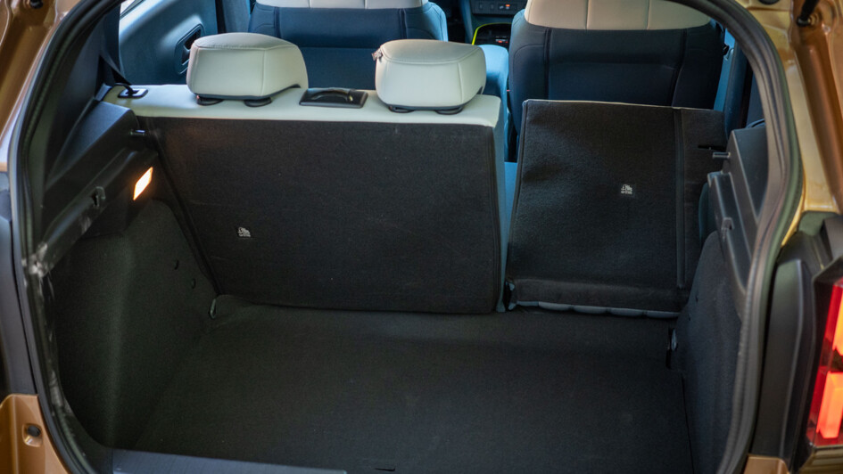 Umgeklappte Rückenlehne des Fiat Grande Panda