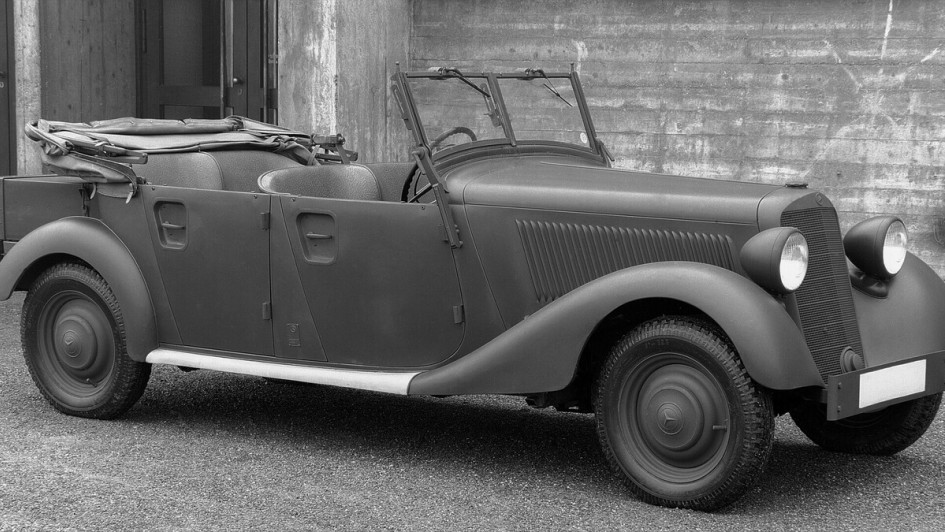 Ein Kapitel für sich – 1938 ergänzte ein sogenannter Kübelsitzwagen für Polizei und Wehrmacht das Modellportfolio des Mercedes 170 V