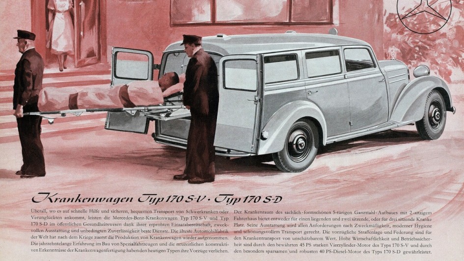 Gesellschaftlich verankert – Auch die Mercedes 170 S-V und S-D waren fit für besondere Aufgaben, vom Krankenwagen bis zum Bestattungsfahrzeug