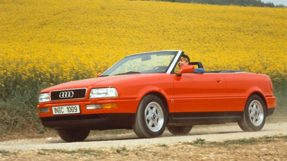 Mit eingebautem Kultstatus – Das formschöne Audi Cabriolet basierte auf dem Audi 80 und wurde bis ins Jahr 2000 gebaut