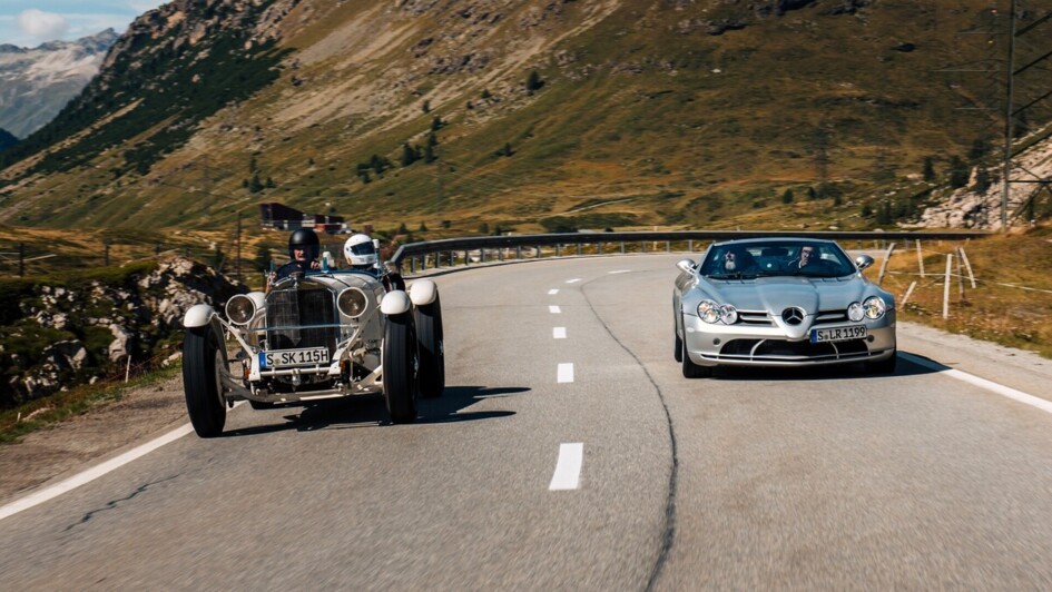 Auch am Berninapass dabei aber nicht für das Rennen gemeldet ist der McLaren SLR
