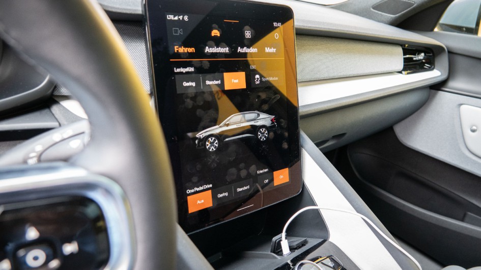 Bordmenü des Polestar 2