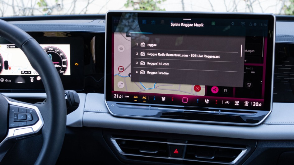 Chat GPT-Anwendung im VW Tiguan mit dem neuen Infotainmentsystem MIB4