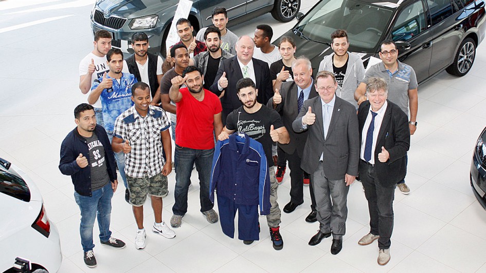 Autohaus Peter Azubis Flüchtlinge 2016