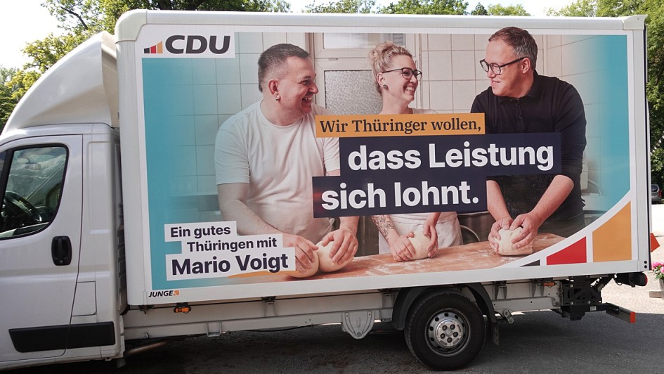 CDU-Wahlkampf in Thüringen - Auf Tour mit Friedrich Merz 