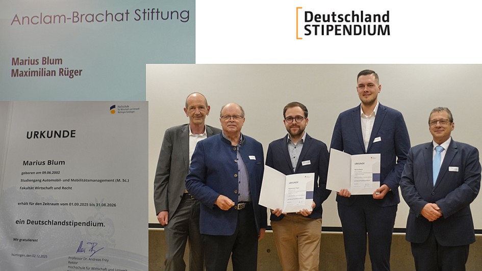 Stipendien-Vergabe 2025 an der HfWU Geislingen