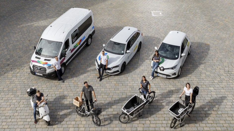 In der Innenstadt von Pfaffenhofen zeigt der Mobilitätsanbieter sein Angebot.