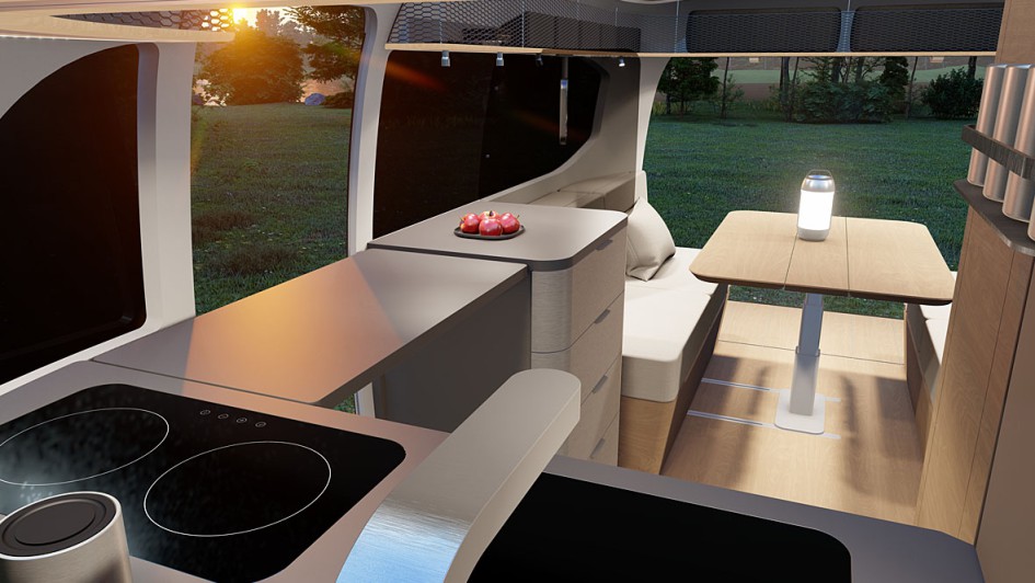 Konzeptstudie Wohnwagen Porsche Airstream