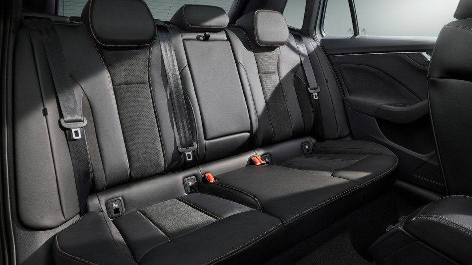 Skoda Kamiq Facelift 2024 Sitze hinten, Foto im Fotostudio aufgenommen