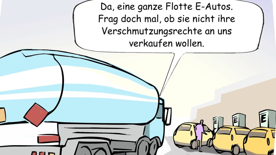 THG-Prümie und THG-Quote Cartoon