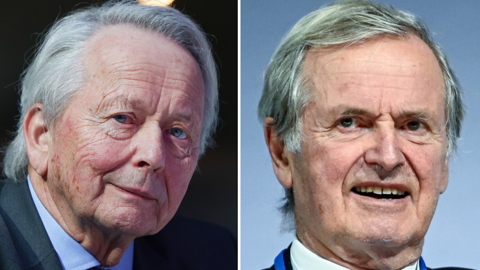 Die Bildkombo zeigt Wolfgang Porsche, Aufsichtsratsvorsitzender der Porsche AG (l, Leipzig, 11.03.2024), und Hans-Michel Piëch, Aufsichtsratsmitglied der Volkswagen AG (Berlin, 105.05.2023)