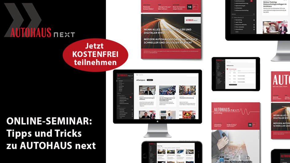 Online-Seminar: Tipps und Tricks zu AUTOHAUS next - Jetzt lernen, wissen und managen! 